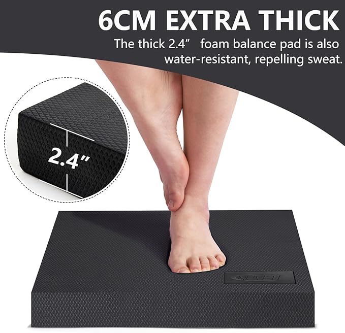 nuveti Large Balance Pad - TPE Non-Slip Mat Exercise（20''x16''x2.4''）