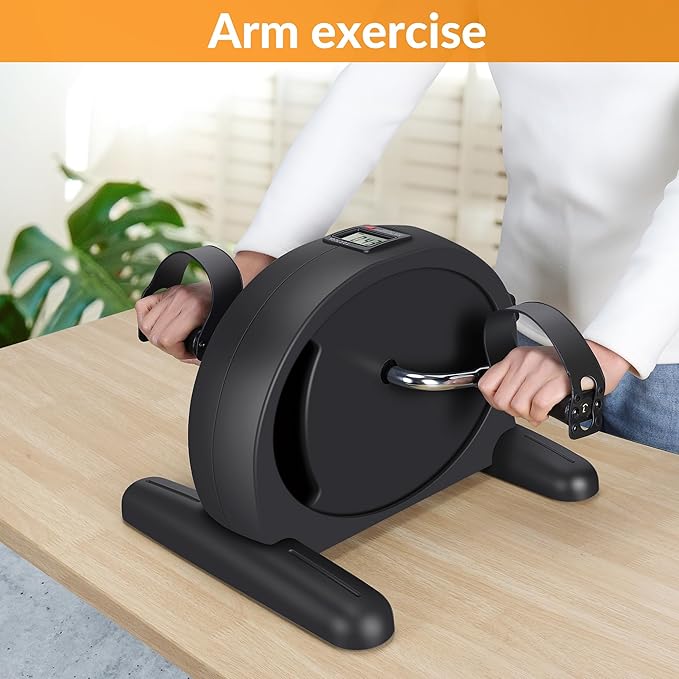 Padel Exerciser Mini Exercise Bike for Leg and Arm Cycling, Warm Up Exercise