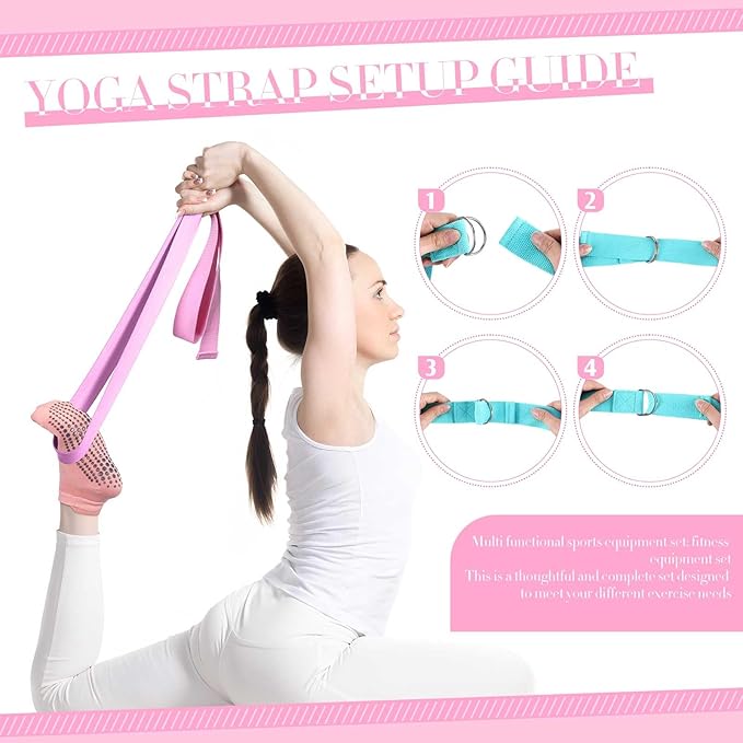 Poen 14 Pcs Pilates Ring and Ball Set 8 Resistance