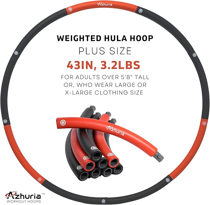 Weighted Hula Hoop Plus Size 3.2lb Weight, 43in Diameter