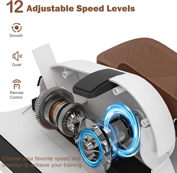 Under Desk Elliptical Machine, Ellipse Leg Exerciser for Seniors Fully Assembled, Portable & Quiet Electric Seated Pedal Exerciser with Remote Control & 12 Adjustable Speeds
