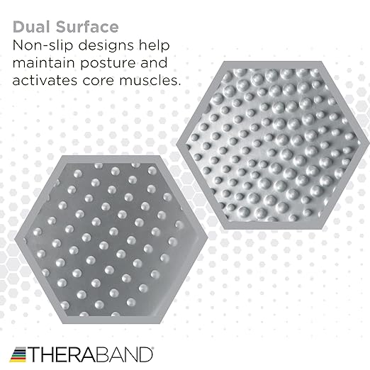 THERABAND Stability Disc for Balance Training, Pre-Inflated Balance Trainer, Round Core Cushion for Office Chair, Round Sport Stability Trainer, Physical Therapy Equipment to Improve Posture, Silver