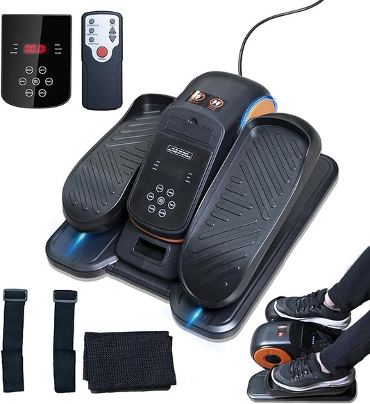 Under Desk Elliptical Machine, Ellipse Leg Exerciser for Seniors Adults with 12 Adjustable Speed, Quiet & Portable Seated Pedal Exerciser with Remote Control & Non-Slip Foot Straps