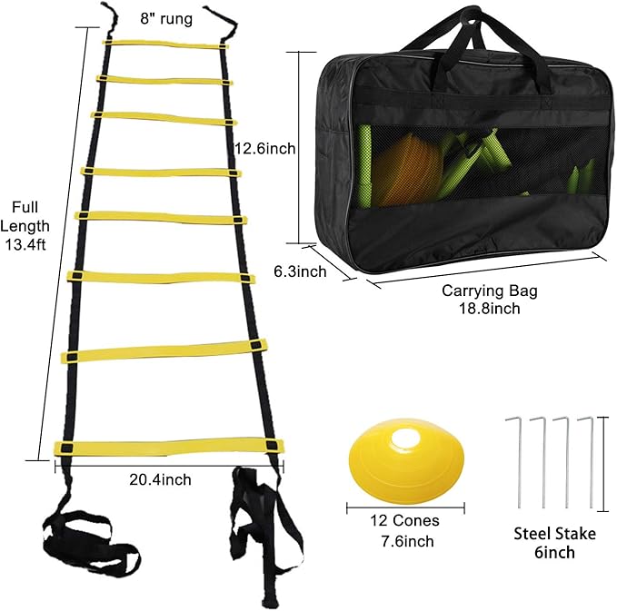 Yaegoo Speed Agility Training Set 1 Resistance 1 Agility 4 Steel 4 Adjustable 12 Disc