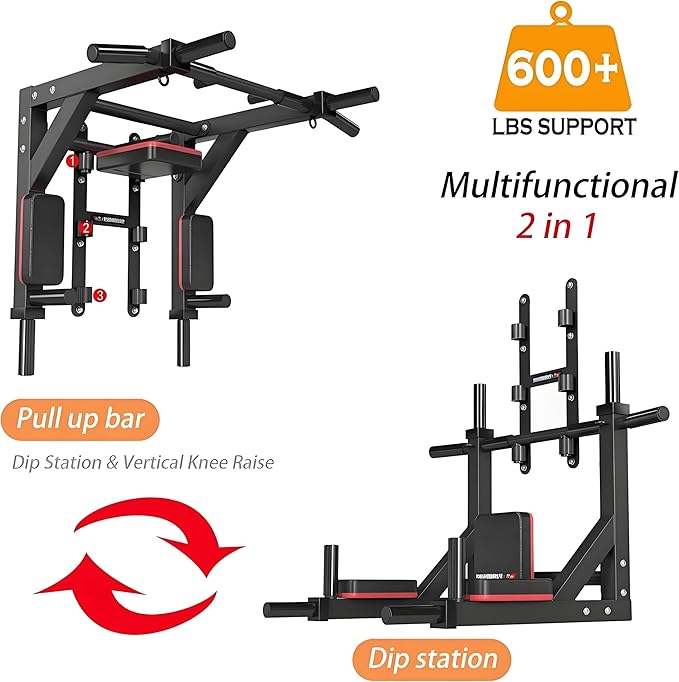 Multifunctional Wall Mounted Pull Up Bar/Chin Up bar 800LBS