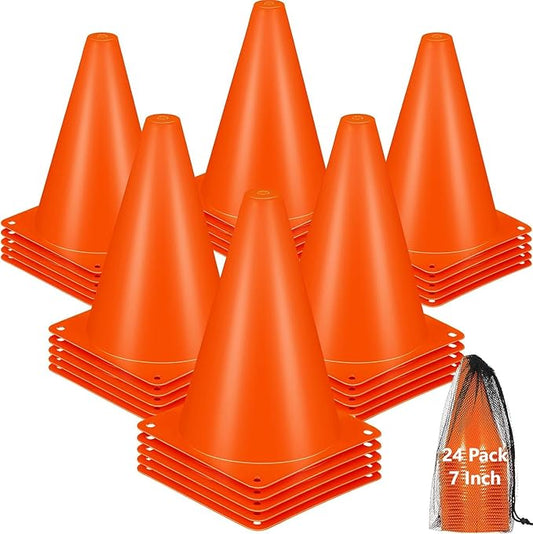 Cones Sports for Kids 24 Pack 7 Inch