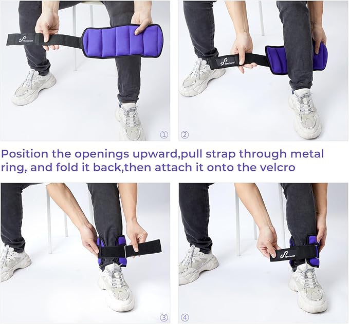 Sportneer Adjustable Ankle Weights 1 Pair 2 4 6 8 8 10 10 Lbs Jogging,1-5 lbs 1 Pair 2-10 lbs