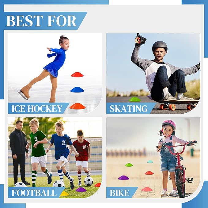 Sratte 200 Pcs Soccer Cones with Strap and