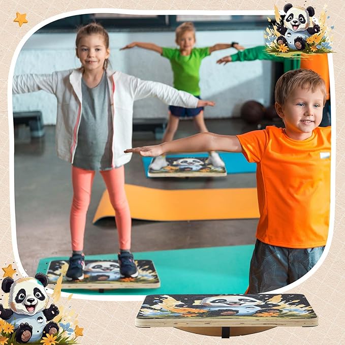 Wooden Balance Board 360° Rotation with Crossed Base Wobble Board for Physical Therapy,standing Desk,core Strength - Children Easter Gift