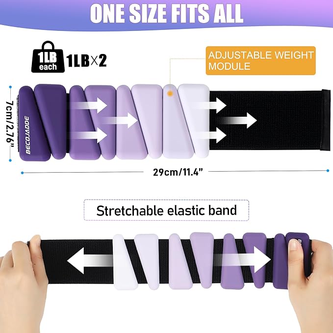 Wrist Weights for Women At Home 1Lb Ankle 2 Adjustable