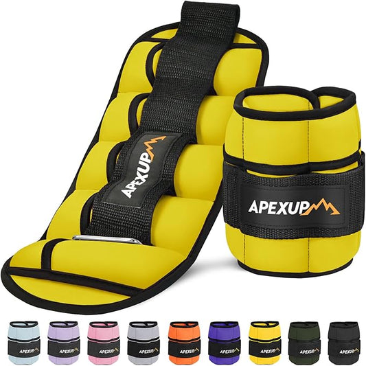 APEXUP 10lbs/Pair Adjustable Ankle Weights for Women and Men