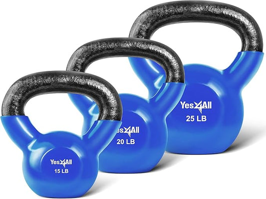 Yes4All Combo Kettlebells Vinyl Coated Weight Sets Great
