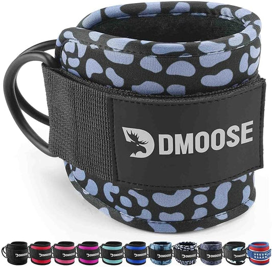 DMoose Fitness Ankle Straps for Cable Machines - One Size Fit with Premium Padding, Glute Kickback Ankle Strap for Women & Men, Cable Attachments for Gym, Booty Workouts, Leg Extension & Hip Abductors