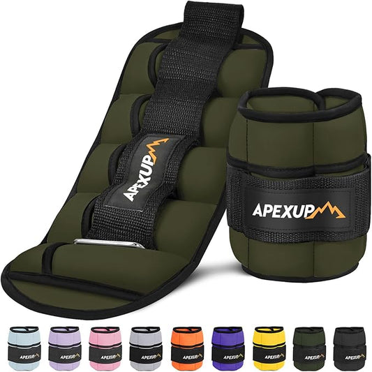 APEXUP 10lbs/Pair Adjustable Ankle Weights for Women and Men
