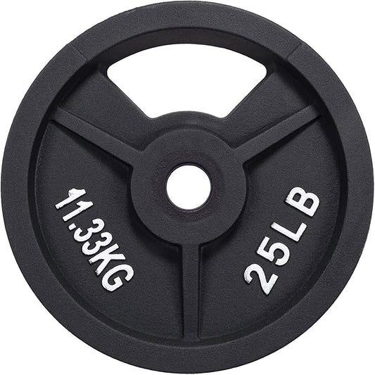 Signature Fitness Cast Iron Plate Weight Plate for Strength Training and Weightlifting, Olympic or Standard