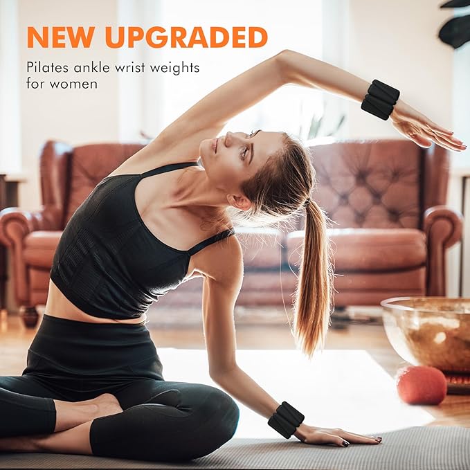 Wrist Weights, Ankle Weights for Women Men, Adjustable 2 (1LB (1LB Each)