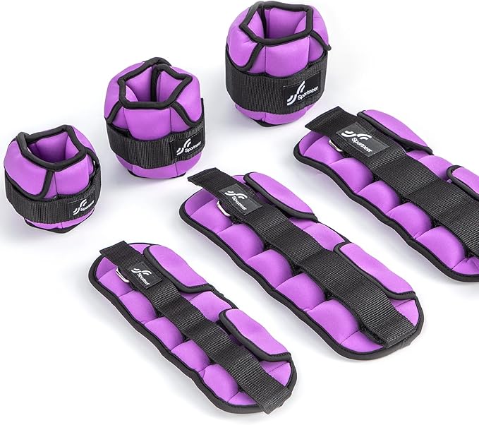 Sportneer Adjustable Ankle Weights for Women and Men：1 1 2 2 3 3 4 4 6 6 7 7 8 8 10 10 lbs