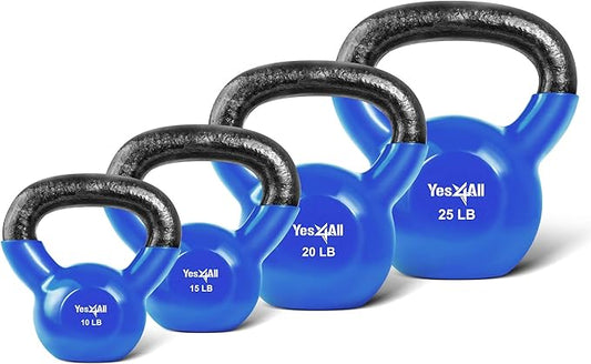 Yes4All Combo Kettlebells Vinyl Coated Weight Sets Great
