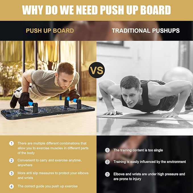 Push Up Board Foldable Adjustable Pushup Bar 56 1 Exercise