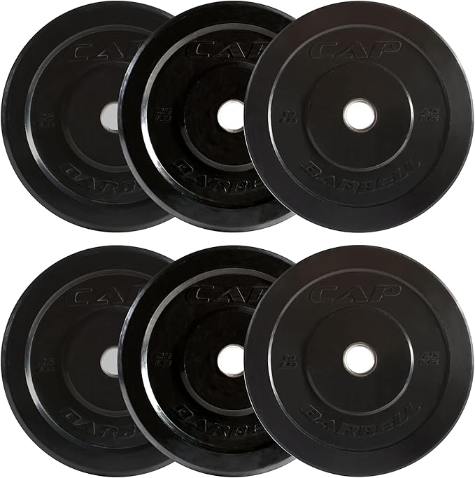 CAP Barbell 2-Inch Olympic Bumper Plate Weight Set 100-370 lbs