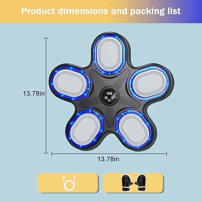 Keyoung Music Boxing Machine for Kids,Wall Mounted Bluetooth Smart Punching Target,Home Sports Boxing Equipment for Children, Boys and Girls