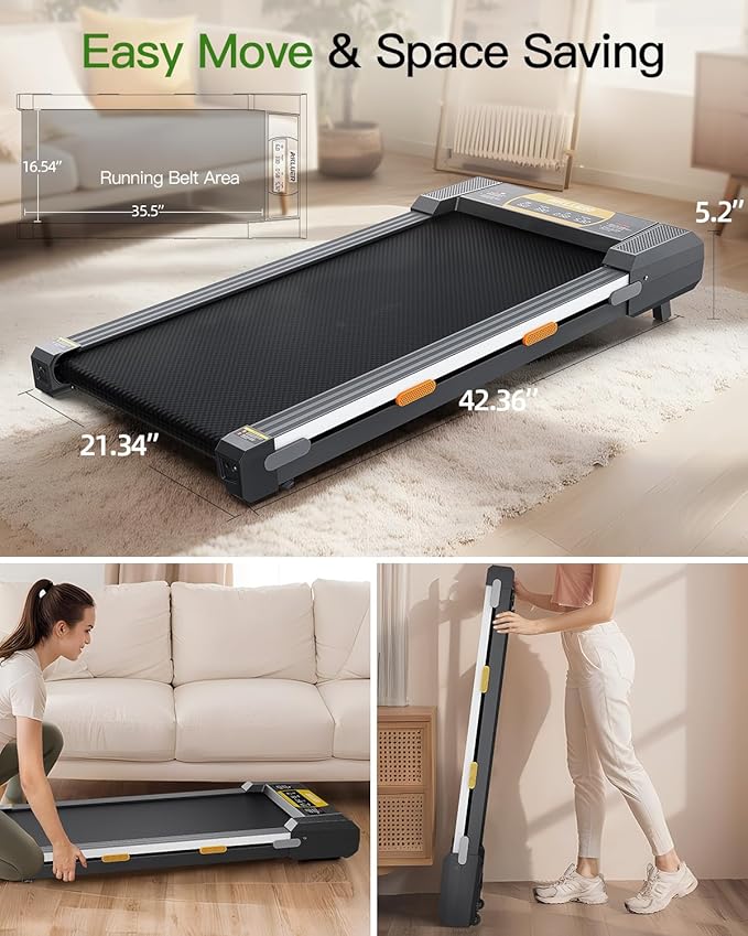 Walking Pad with Incline, Under Desk Treadmill for Home, 2.5HP Portable Treadmills with Remote Control, 4 in 1 Incline Treadmill with LED Display