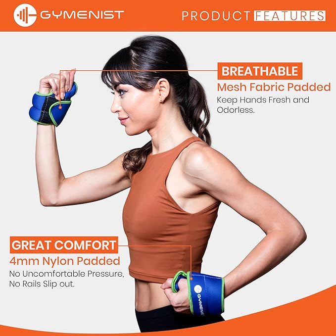Pair of Wrist Weights With Hole for Thumb