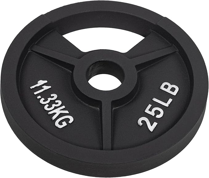 Signature Fitness Cast Iron Plate Weight Plate for Strength Training and Weightlifting, Olympic or Standard