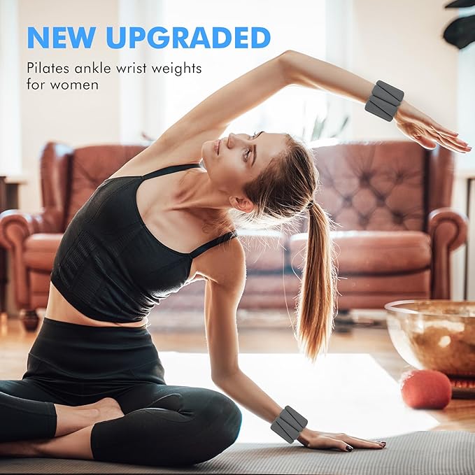 Wrist Weights, Ankle Weights for Women Men, Adjustable 2 (1LB (1LB Each)
