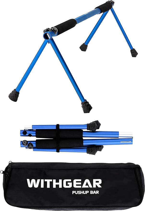 Folding Push Bar - Duralumin Metal Push Bars Heavy Duty Lightweight and Indoor and Outdoor Parallet Bar for Men and Women