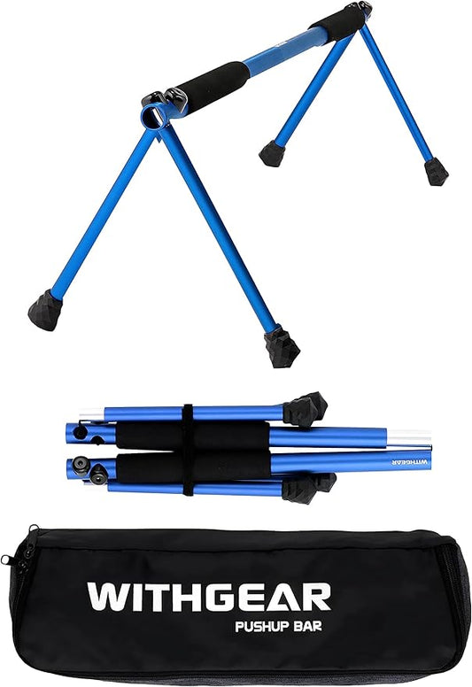 Folding Push Bar - Duralumin Metal Push Bars Heavy Duty Lightweight and Indoor and Outdoor Parallet Bar for Men and Women