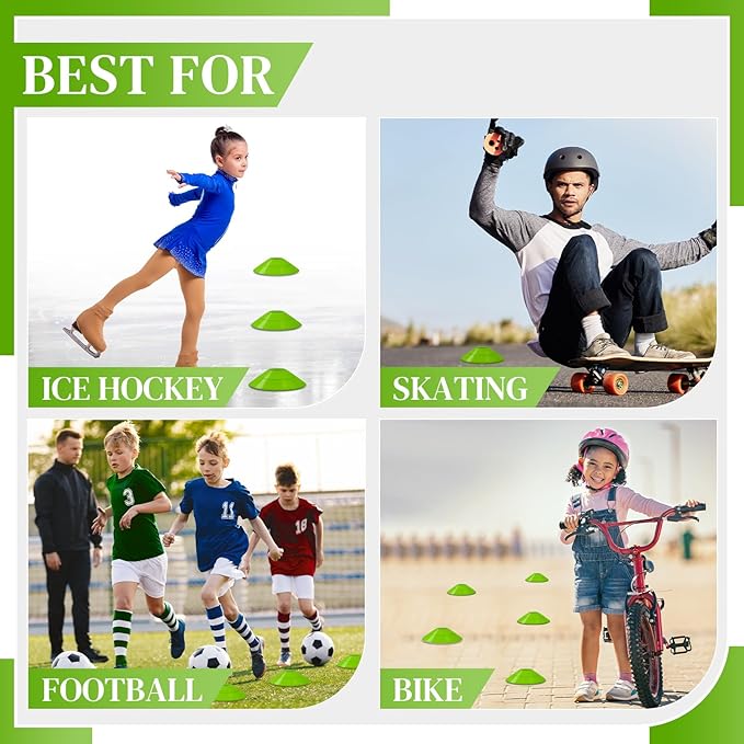 Sratte 200 Pcs Soccer Cones with Strap and