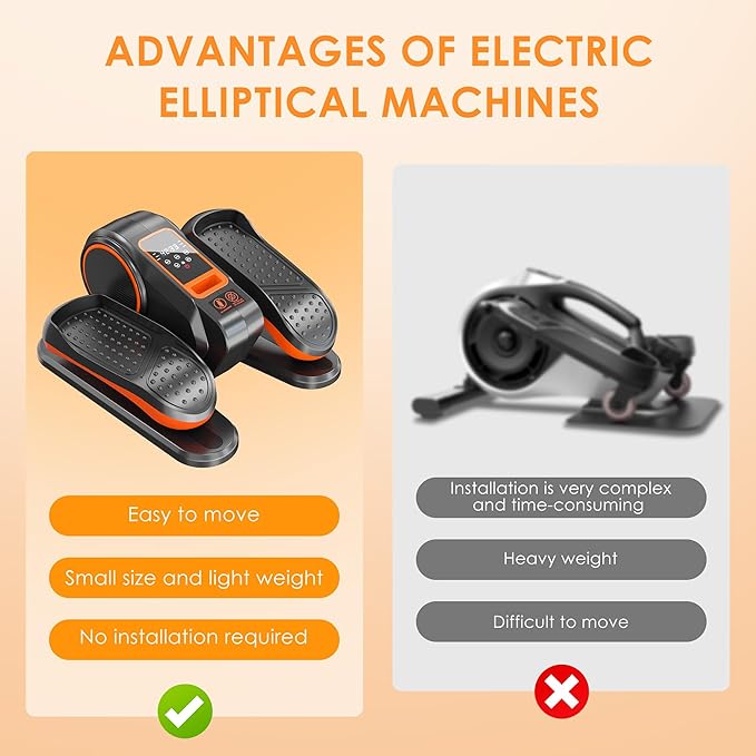 soges Under Desk Elliptical Machine,Seated Pedal Exerciser for Senior,12 Adjustable Speeds Portable bidirectional Ellipse Exerciser,Ellipse Leg Exerciser with Remote Control and Manual Mode