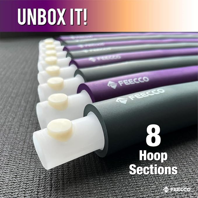 FEECCO Weighted Fitness Hoop 8 Detachable