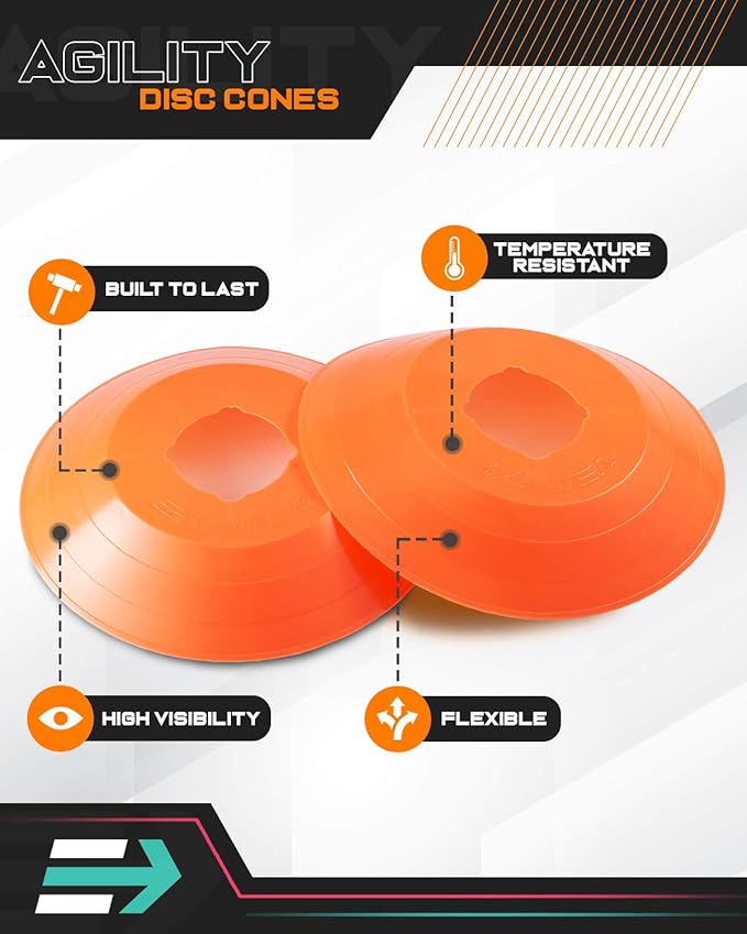 EXALTER Agility Disc Cones - Set of 60