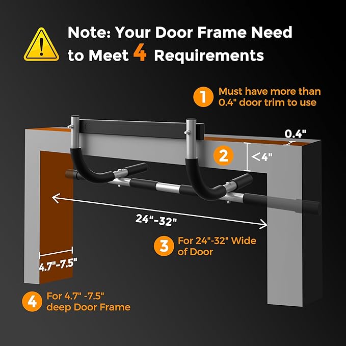ONETWOFIT Pull Up Bar for Doorway