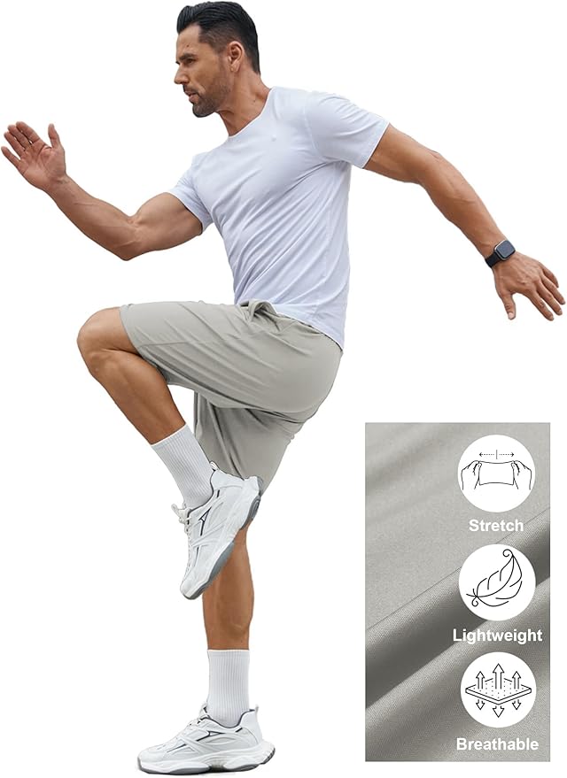 COOFANDY Men's Gym Workout Shorts 7 Inch Stretch Athletic Shorts Lightweight Running Training Short Pants with Pockets