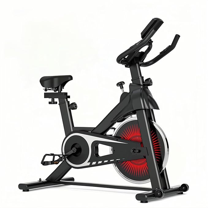 Exercise Bike Stationary Bikes for Home, Adjustable Resistance & Comfortable Seat Workout Bike, Quiet Indoor Cycling Bike with Digital Monitor, Phone Holder