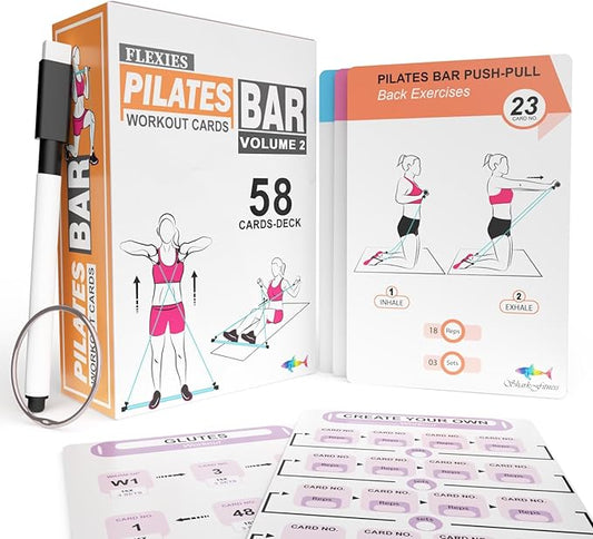 Pilates Bar Workout Cards - 58 Exercise Cards