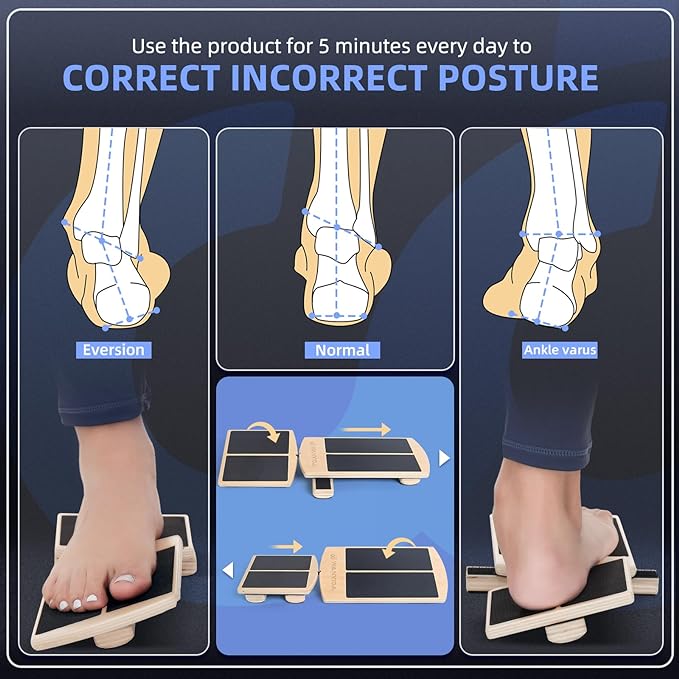 Ankle Foot Strengthener Exerciser for Sprained. Single Leg Balance Board, Posture Corrector, Foot Stretcher for Plantar Fasciitis Relief, FSA/HSA Eligible