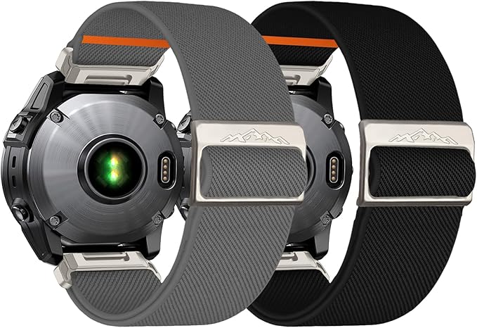 22mm Nylon Stretchy Band for Garmin Fenix 6 Pro/6/7/7 Pro/5/5 Plus Band, Soft Smartwatch Band for Forerunner 935/945/955,for Instinct/2/Approach S60/S70-47mm, Descent G1/Epix 2/Epix Pro 47mm