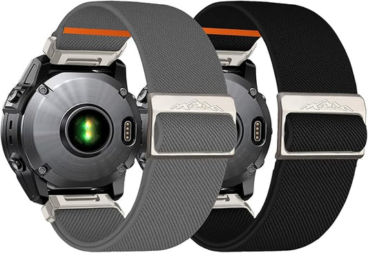 22mm Nylon Stretchy Band for Garmin Fenix 6 Pro/6/7/7 Pro/5/5 Plus Band, Soft Smartwatch Band for Forerunner 935/945/955,for Instinct/2/Approach S60/S70-47mm, Descent G1/Epix 2/Epix Pro 47mm