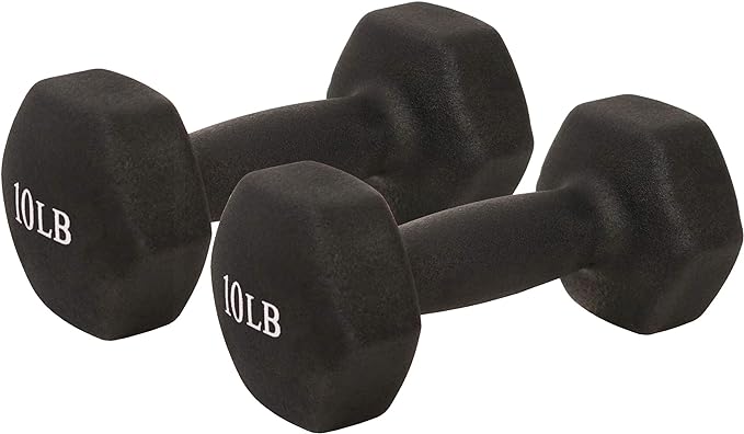 Sunny Health & Fitness Neoprene Coated Hex Shaped 2LB, 5LB, 5LB, 8LB, 8LB, 10LB 10LB
