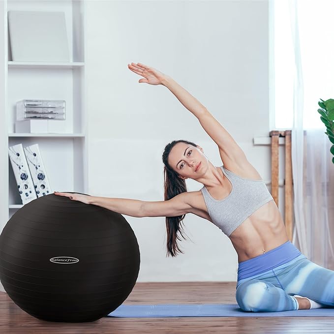Anti-Burst and Slip Resistant Exercise Ball Yoga Ball 2,000-Pound Capacity,