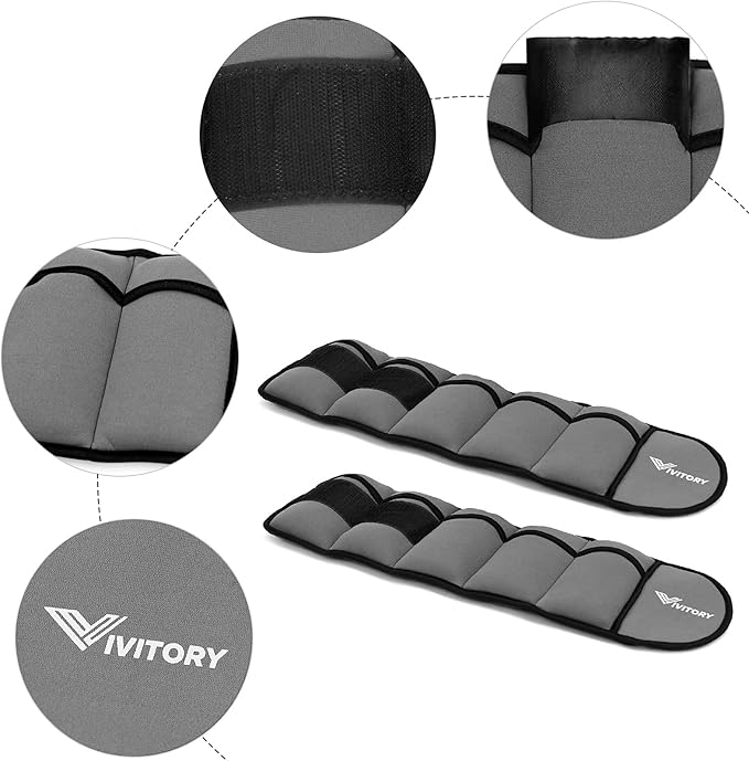 Vivitory Adjustable Ankle Weights for Women & Men 2 to 10 Lbs,
