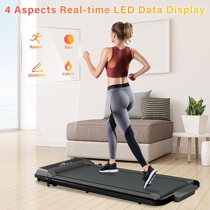 Treadmill with Incline, Walking Pad Foldable Treadmills for Home with 2.5HP, Speed 6.2-7.6MPH Walking Pad with Handle Bar, Remote Control and LED Display