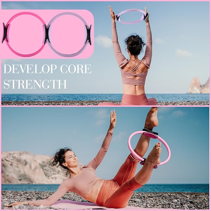 Poen 14 Pcs Pilates Ring and Ball Set 8 Resistance
