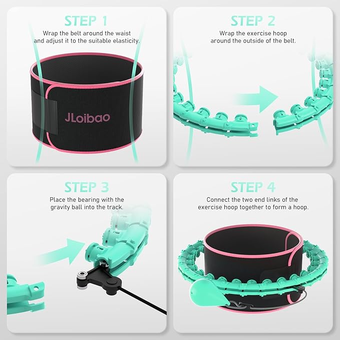 Weighted Hula Circle for Adults Weight Loss 51 Inch 27 Detachable