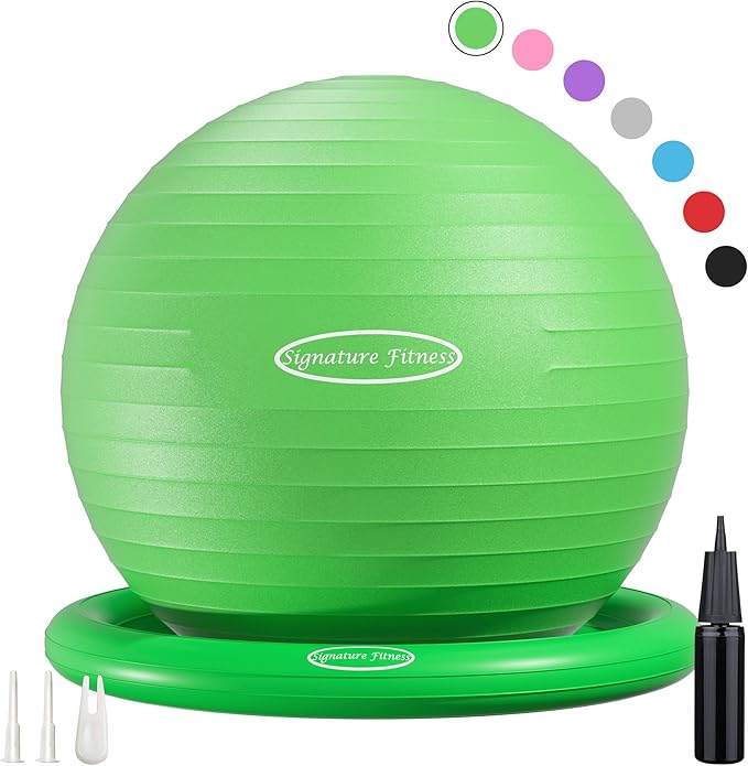 Anti-Burst and Slip Resistant Exercise Ball Yoga Ball 2,000-Pound Capacity,