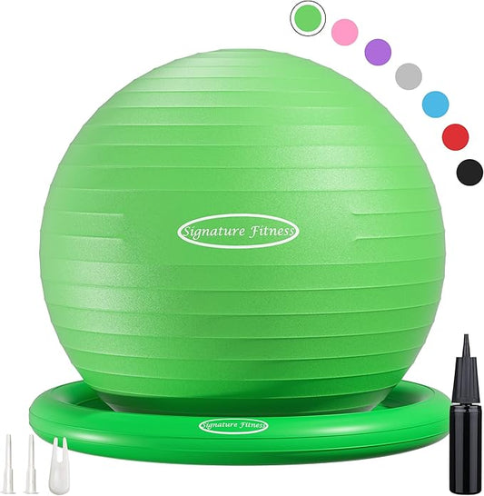 Anti-Burst and Slip Resistant Exercise Ball Yoga Ball 2,000-Pound Capacity,
